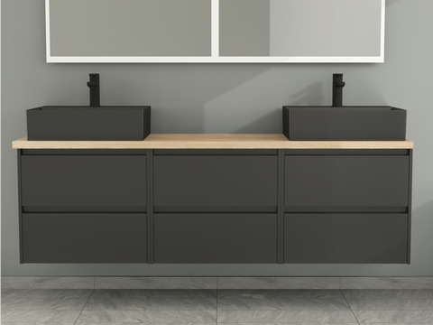 Duo Badmöbel 172, Anthrazit Matt Lackiert,...