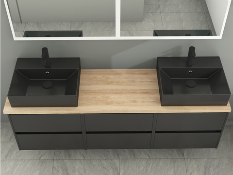 Duo Badmöbel 172, Anthrazit Matt Lackiert,...