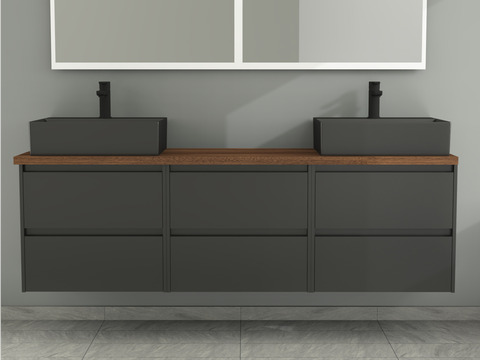 Duo Badmöbel 172, Anthrazit Matt Lackiert,...