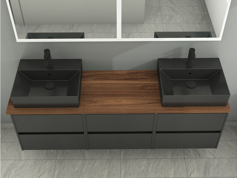 Duo Badmöbel 172, Anthrazit Matt Lackiert,...