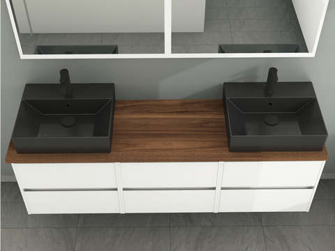 Duo Badmöbel 172, Weiß Hochglanz,...