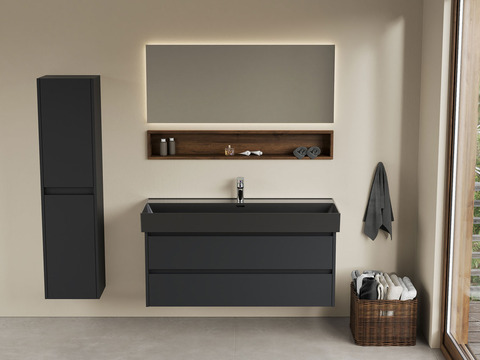 Duo Badmöbel 120, Anthrazit Matt Lackiert, Keramik...