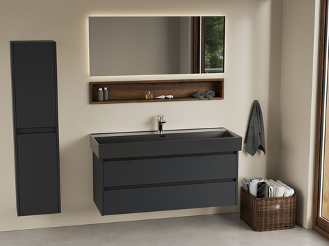 Duo Badmöbel 120, Anthrazit Matt Lackiert, Keramik...