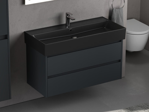 Duo Badmöbel 100, Anthrazit Matt Lackiert, Keramik...
