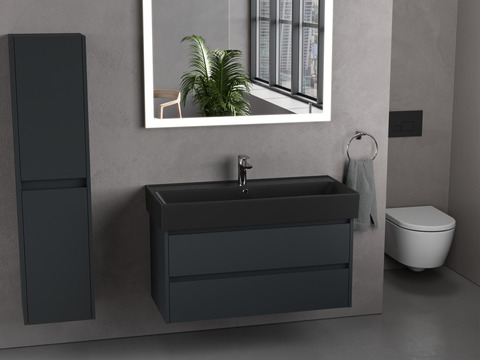 Duo Badmöbel 100, Anthrazit Matt Lackiert, Keramik...
