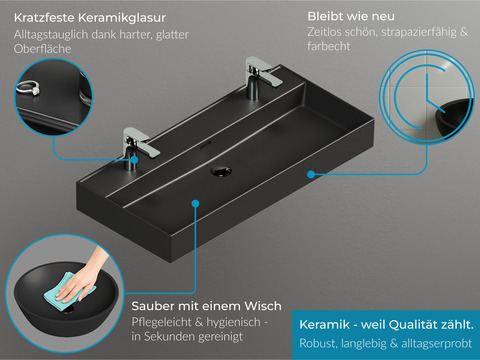 Duo Badmöbel 100, Anthrazit Matt Lackiert, Keramik...
