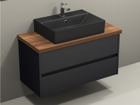 Duo Badmöbel 100, Anthrazit Matt Lackiert, Keramik...