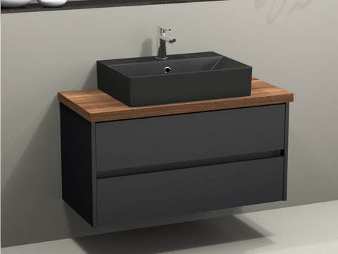 Duo Badmöbel 100, Anthrazit Matt Lackiert, Keramik...