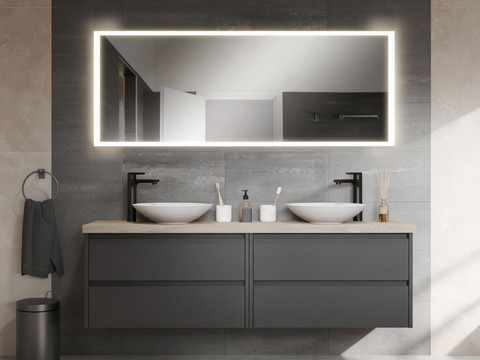 Aqua Bagno Badezimmerspiegel mit LED-Beleuchtung nach...