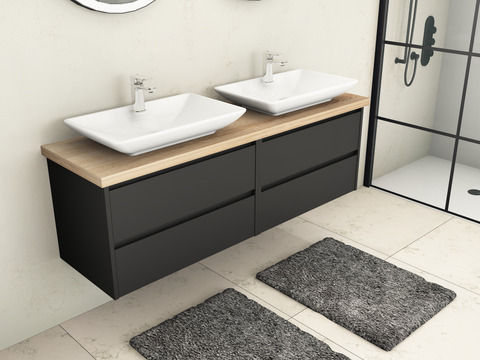 Duo Badmöbel 160, Anthrazit Matt Lackiert,...