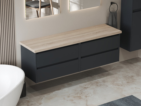 Duo Badmöbel 160, Anthrazit Matt Lackiert,...