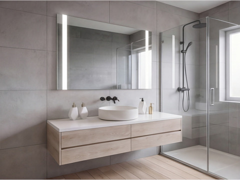 Aqua Bagno Badezimmerspiegel mit LED-Beleuchtung nach...
