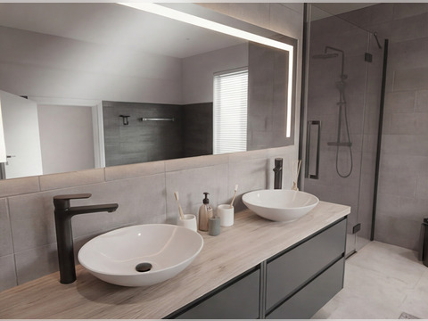 Aqua Bagno Badezimmerspiegel mit LED-Beleuchtung nach...