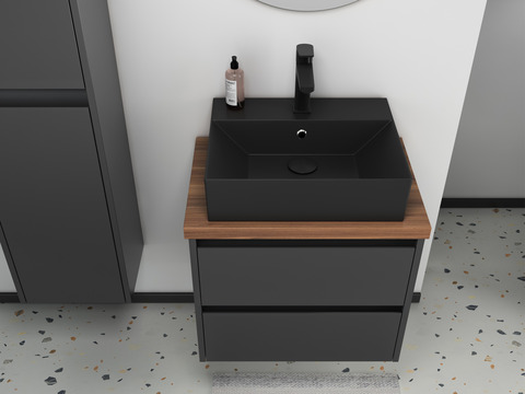 Duo Badmöbel 60, Anthrazit Matt Lackiert, Keramik...