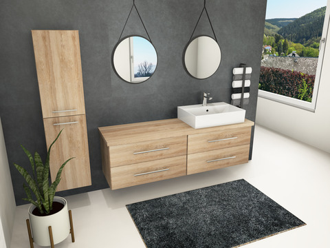 Flex Badmöbel 160, Eiche Gold, Trägerplatte