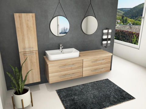 Flex Badmöbel 160, Eiche Gold, Trägerplatte