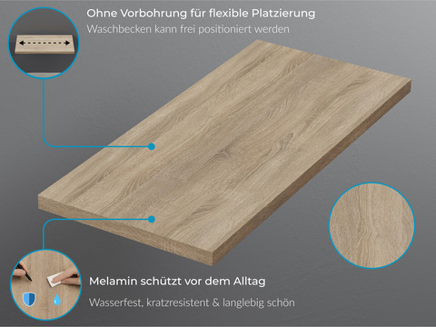 Flex Badmöbel 80, Weiß Hochglanz,...