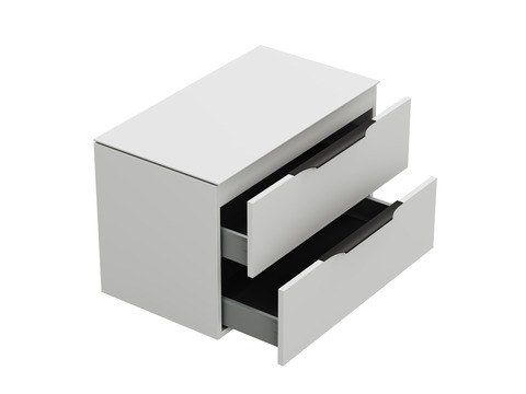 Mestola Waschtischunterschrank 80, Weiß Hochglanz...