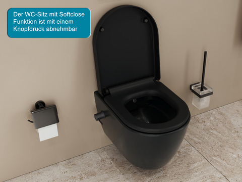 Aqua Bagno Design Hänge-Dusch-WC spülrandlos...