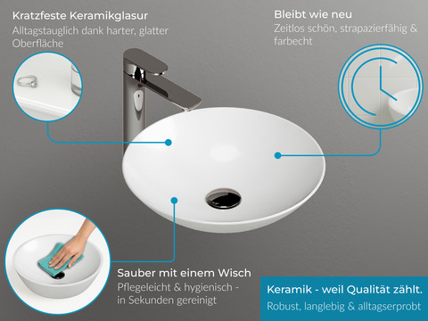 Duo Badmöbel 100, Eiche Gold, Keramik Waschbecken,...