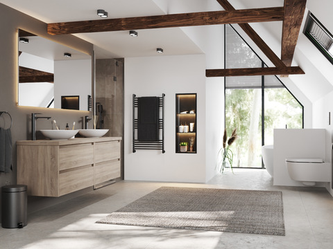 Duo Badmöbel 160, Eiche Gold, Doppelwaschtisch,...