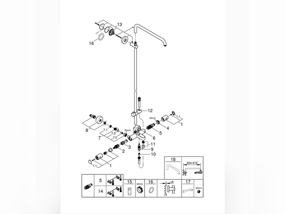 EUPHORIA SMARTCONTROL SYSTEM 310 DUO SHOWER SYSTEM WITH SAFETY MIXER FOR WALL MOUNTING