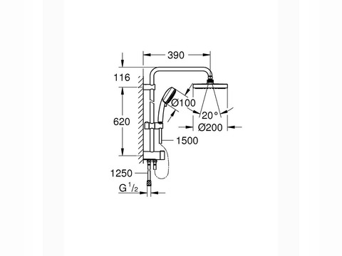 TEMPESTA COSMOPOLITAN SYSTEM 200 SHOWER SYSTEM WITH...