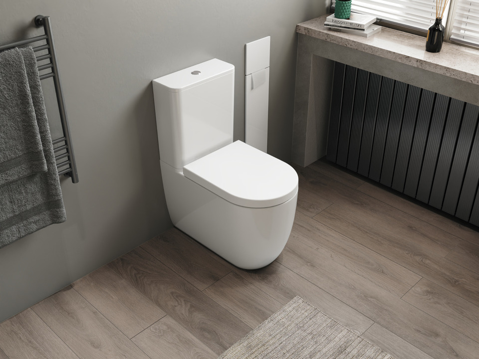 Stand WC Toilette - sp&uuml;lrandlos - inkl. abnehmbaren Softclose Toiletten-Sitz - Keramik - 10.35.10.01.K