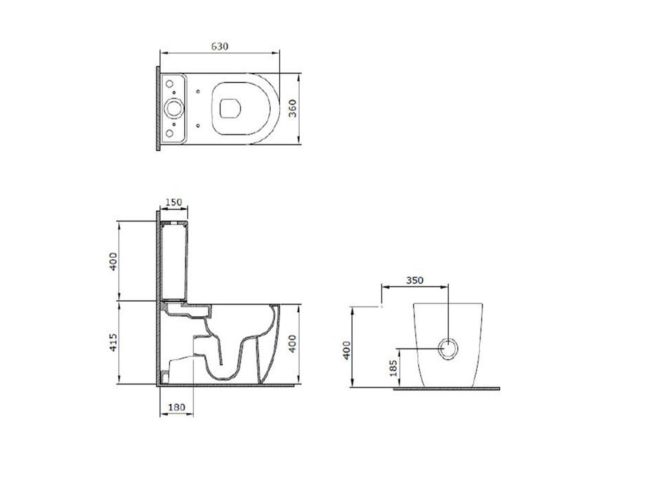 Stand WC Toilette - sp&uuml;lrandlos - inkl. abnehmbaren Softclose Toiletten-Sitz - Keramik - 10.35.10.01.K