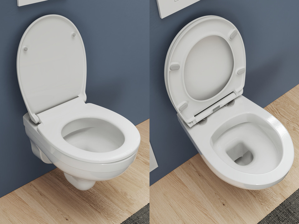 Wand H&auml;nge WC Toilette - sp&uuml;lrandlos - inkl. abnehmbaren Softclose Toiletten-Sitz - Keramik - S.5895.10132