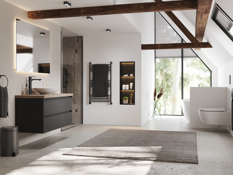 Duo Badmöbel 100, Anthrazit Matt Lackiert, Keramik...