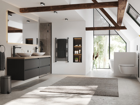 Duo Badmöbel 160, Anthrazit Matt Lackiert,...