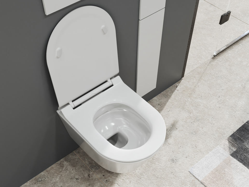 Wand H&auml;nge WC Toilette - sp&uuml;lrandlos - inkl. abnehmbaren Softclose Toiletten-Sitz - Keramik - CT2070V