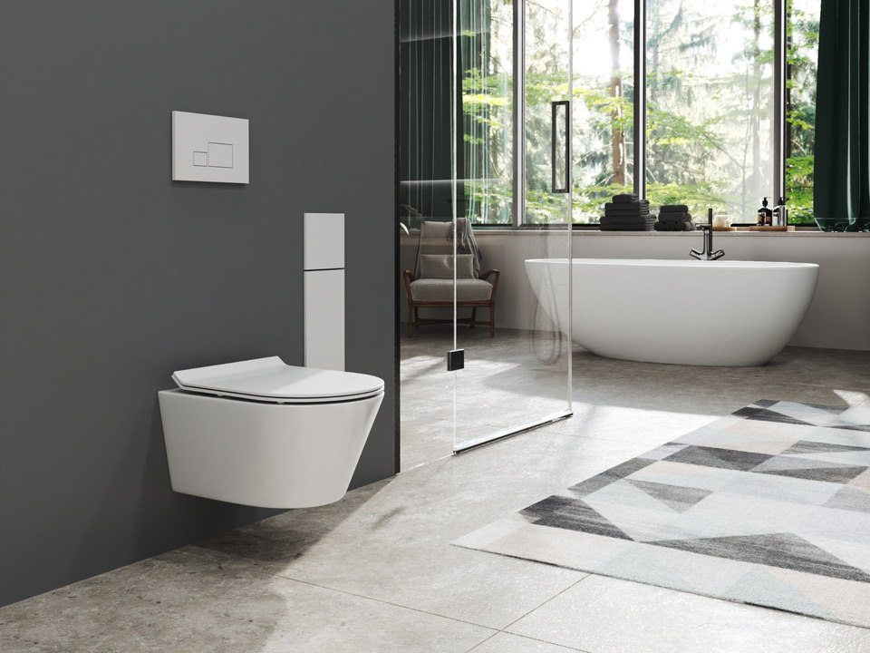 Wand H&auml;nge WC Toilette - sp&uuml;lrandlos - inkl. abnehmbaren Softclose Toiletten-Sitz - Keramik - CT2070V