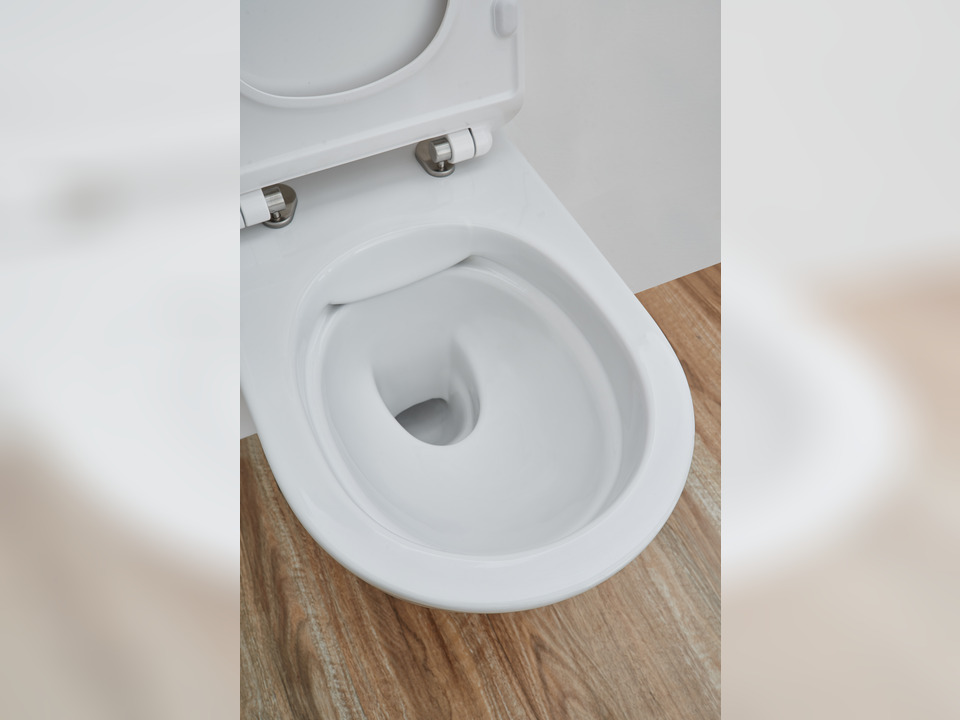 Wand H&auml;nge WC Toilette - sp&uuml;lrandlos - inkl. abnehmbaren Softclose Toiletten-Sitz - Keramik - CT2070V