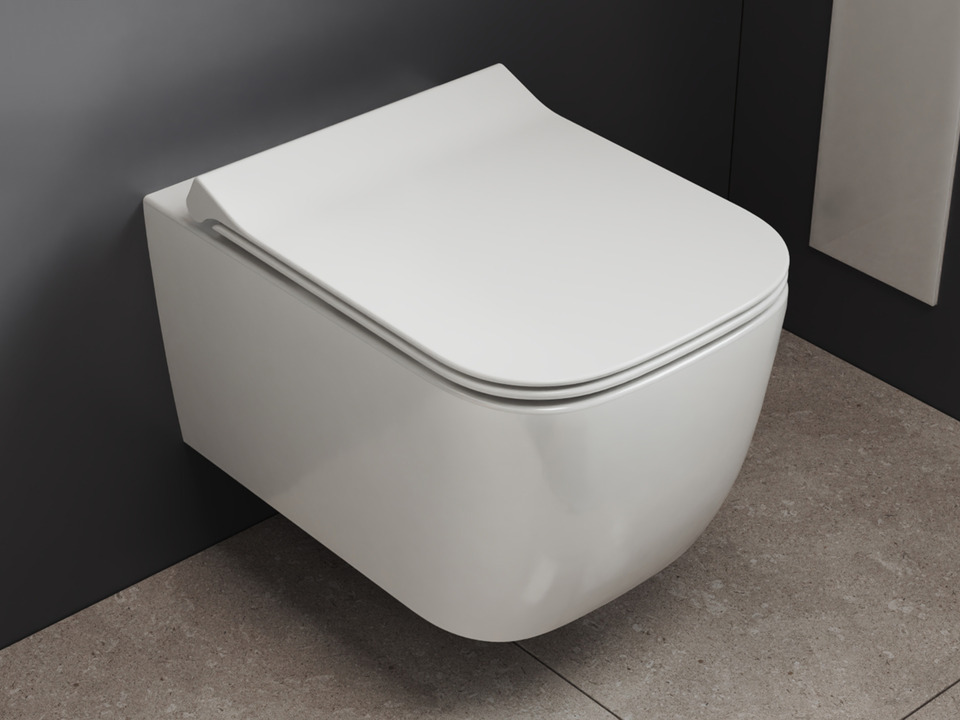 Wand H&auml;nge WC Toilette - sp&uuml;lrandlos - inkl. abnehmbaren Softclose Toiletten-Sitz - Keramik - CT2067