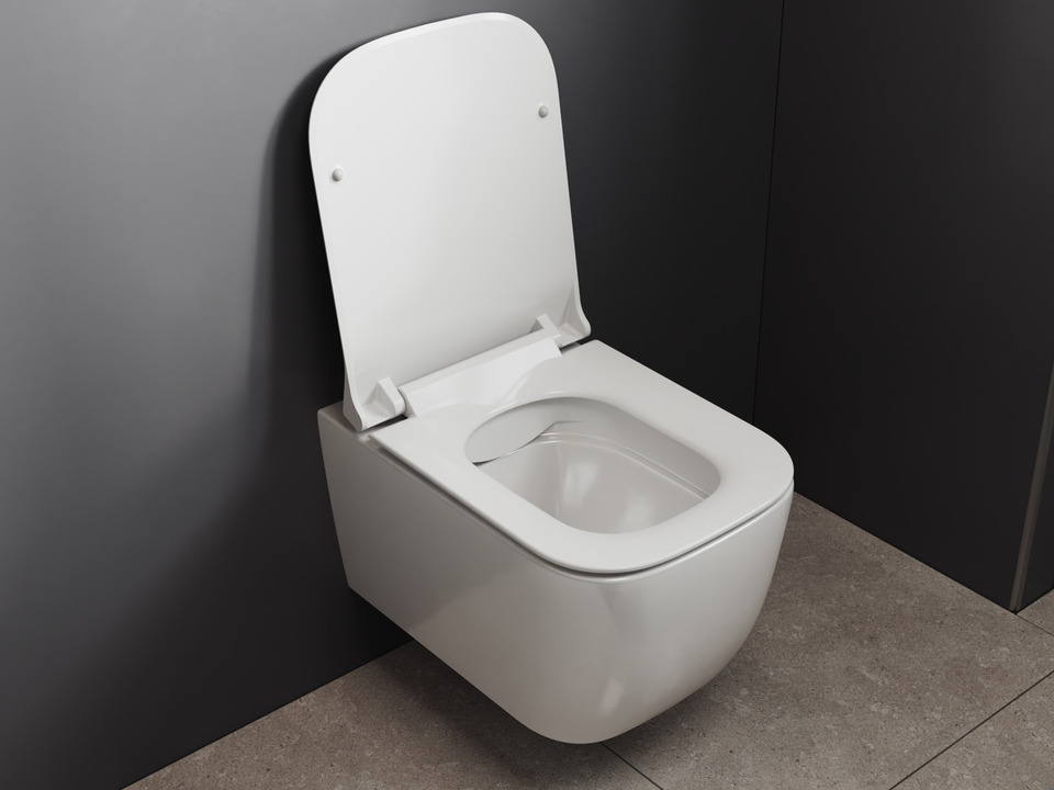 Wand H&auml;nge WC Toilette - sp&uuml;lrandlos - inkl. abnehmbaren Softclose Toiletten-Sitz - Keramik - CT2067