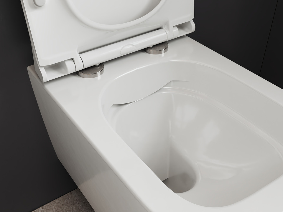 Wand H&auml;nge WC Toilette - sp&uuml;lrandlos - inkl. abnehmbaren Softclose Toiletten-Sitz - Keramik - CT2067