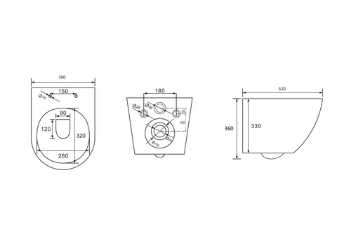 Aqua Bagno Spülrandloses WC Silk inkl. WC-Sitz -...