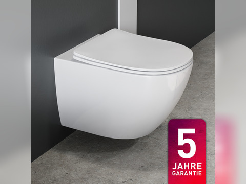 Aqua Bagno Spülrandloses WC Silk inkl. WC-Sitz -...