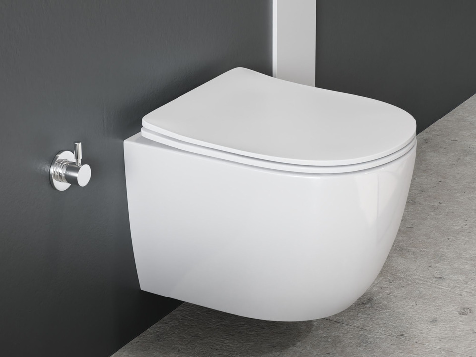 Wand Dusch WC Taharet - sp&uuml;lrandlos - mit abnehmbaren Softclose WC-Sitz - Bidet - Keramik S.10218.10219