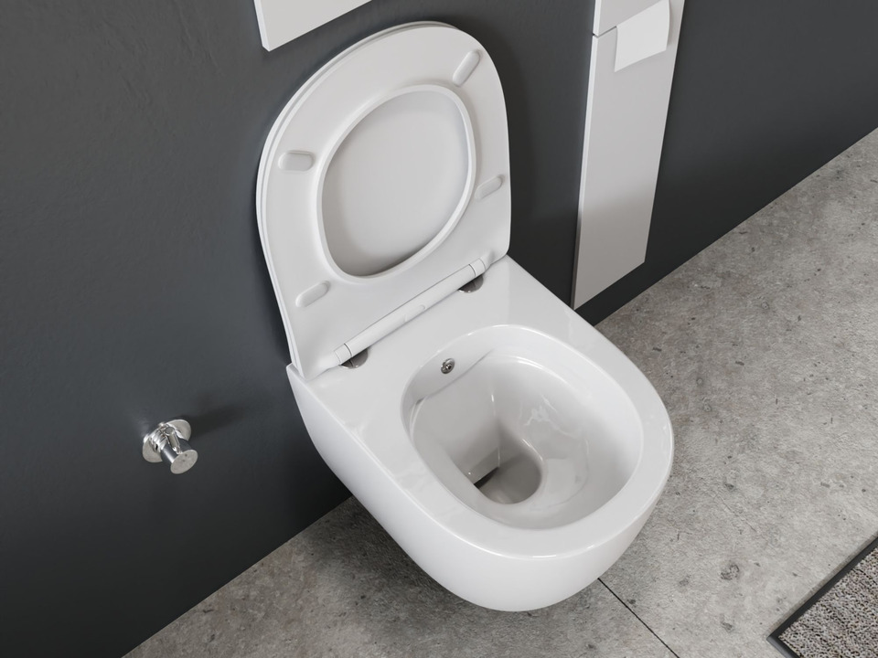 Wand Dusch WC Taharet - sp&uuml;lrandlos - mit abnehmbaren Softclose WC-Sitz - Bidet - Keramik S.10218.10219