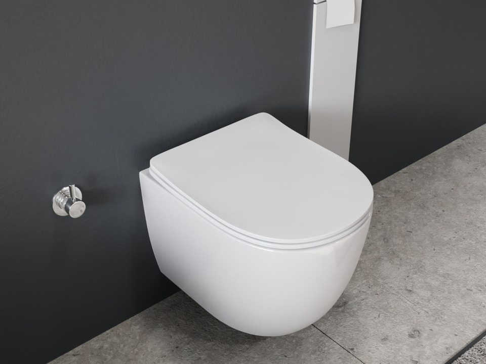 Wand Dusch WC Taharet - sp&uuml;lrandlos - mit abnehmbaren Softclose WC-Sitz - Bidet - Keramik S.10218.10219