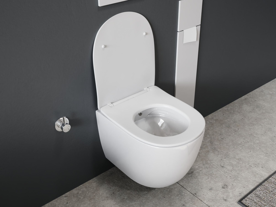 Wand Dusch WC Taharet - sp&uuml;lrandlos - mit abnehmbaren Softclose WC-Sitz - Bidet - Keramik S.10218.10219