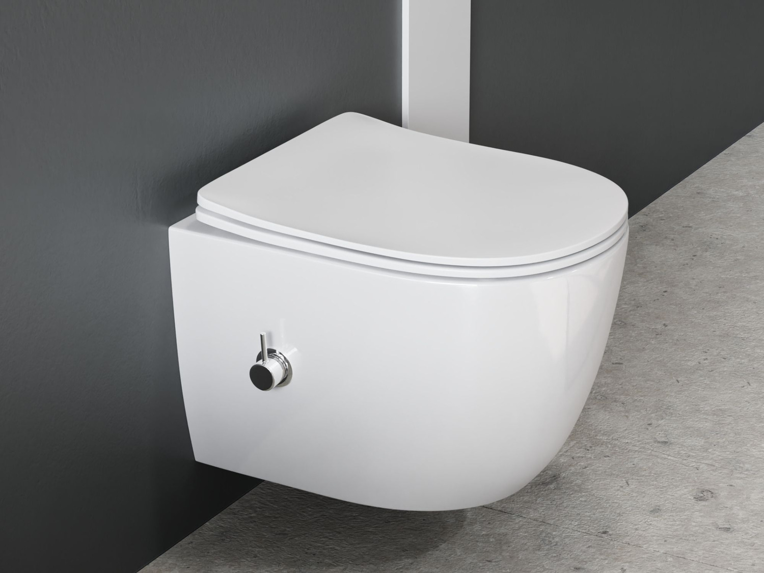 Wand Dusch WC Taharet - sp&uuml;lrandlos - mit abnehmbaren Softclose WC-Sitz - Bidet - Keramik S.10219.10224