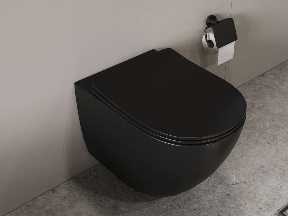 Aqua Bagno Sp&uuml;lrandloses WC Silk inkl. WC-Sitz