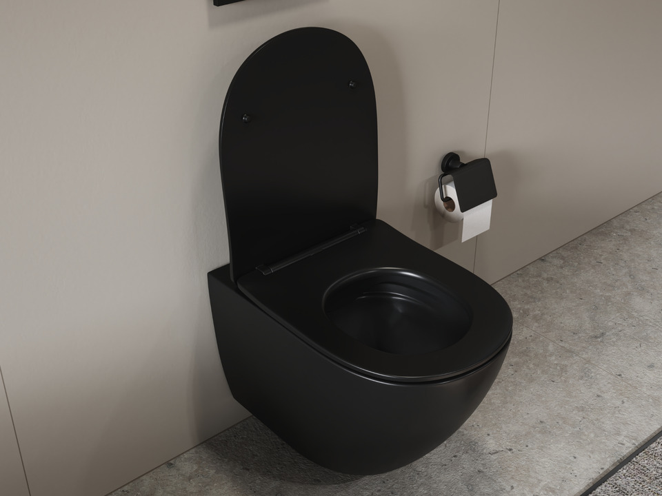 Aqua Bagno Sp&uuml;lrandloses WC Silk inkl. WC-Sitz