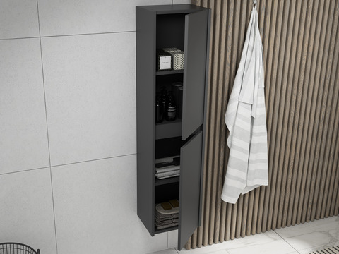 Aqua Bagno Seitenschrank Duo anthrazit matt lackiert...