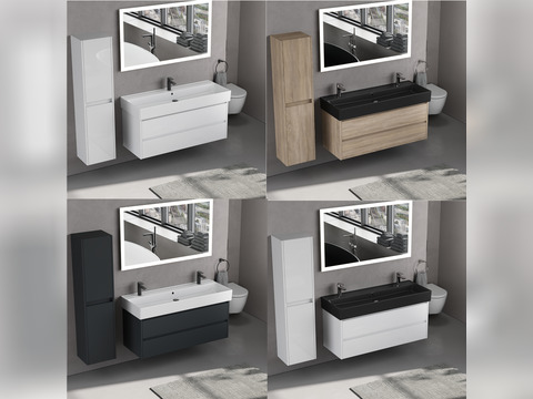 Badmöbel-Set DUO + Loft Air Waschbecken 120cm...