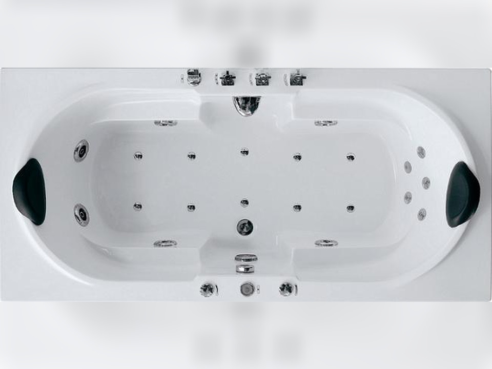 Whirlpool 220cm Rechteck-Badewanne LIVERPOOL220 Comfort